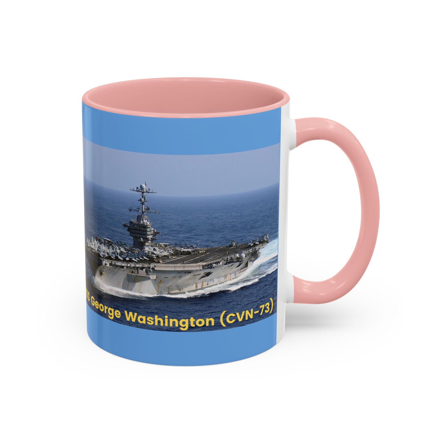 USS George Washington (CVN-73) Navy POD Smileandlaughtees Accent Coffee Mug (11, 15oz)