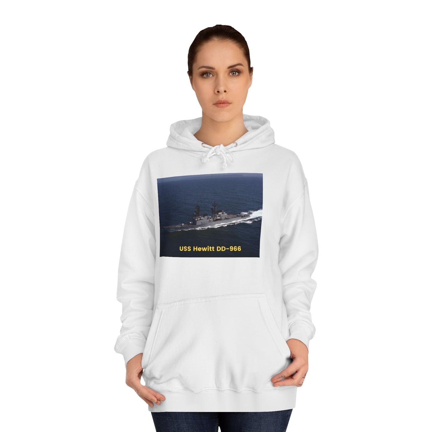 USS Hewitt DD-966 Navy POD Smileandlaughtees Unisex College Hoodie