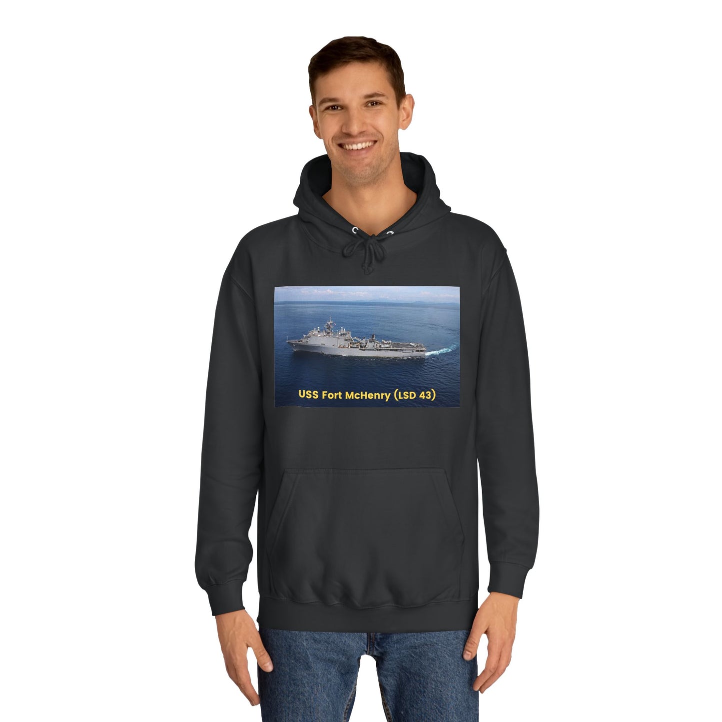 USS Fort McHenry (LSD 43) Navy POD Smileandlaughtees Unisex College Hoodie