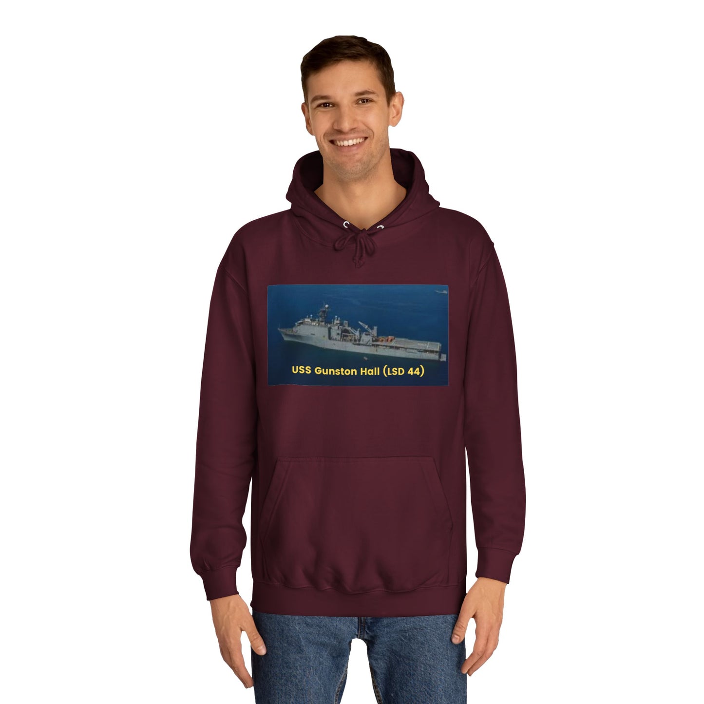 USS Gunston Hall (LSD 44) Navy POD Smileandlaughtees Unisex College Hoodie