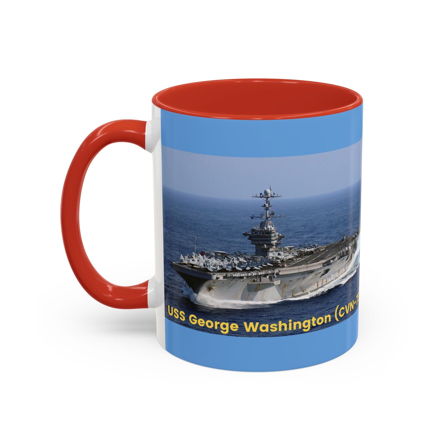 USS George Washington (CVN-73) Navy POD Smileandlaughtees Accent Coffee Mug (11, 15oz)