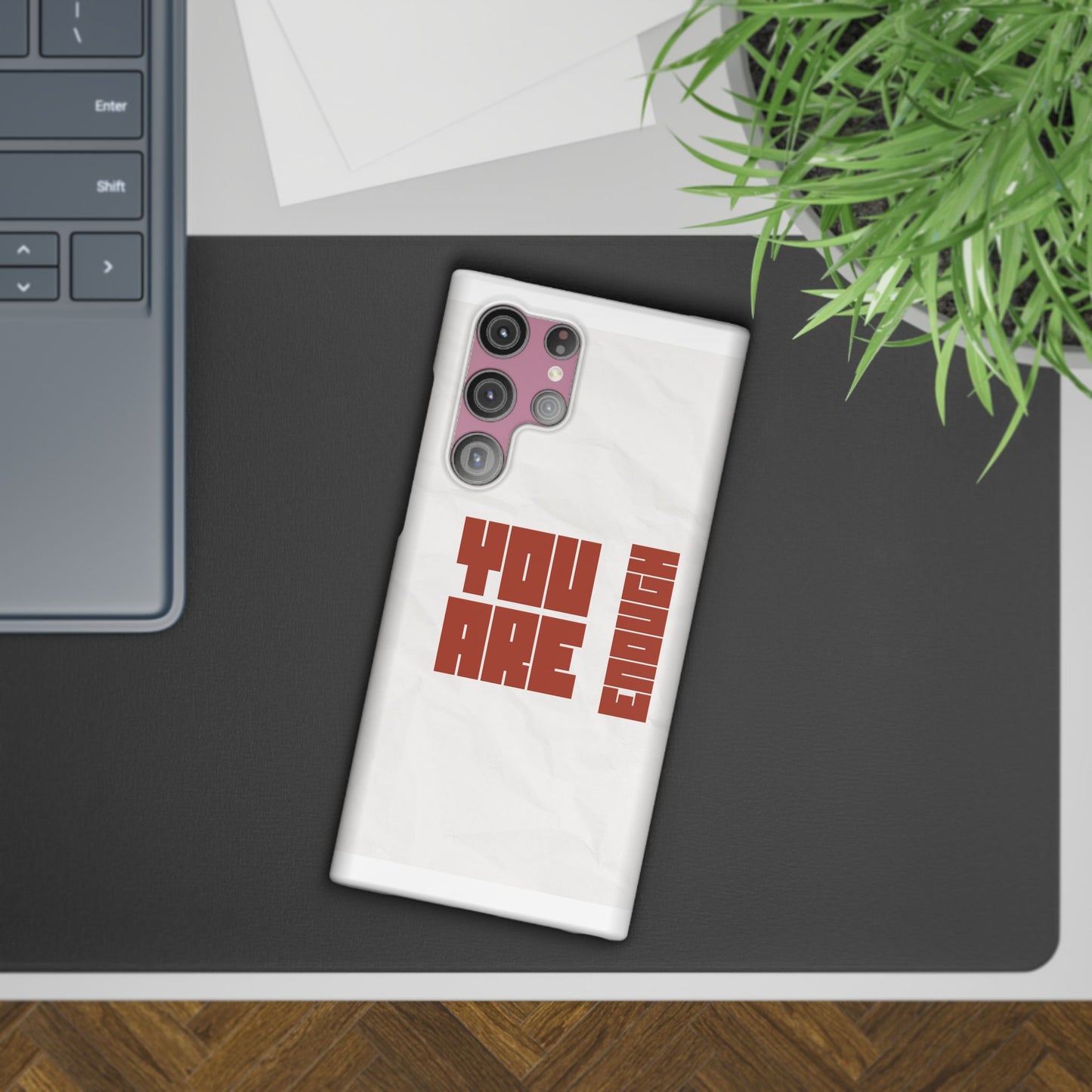 You Are Enough SmileandLaughTees Slim Phone Case