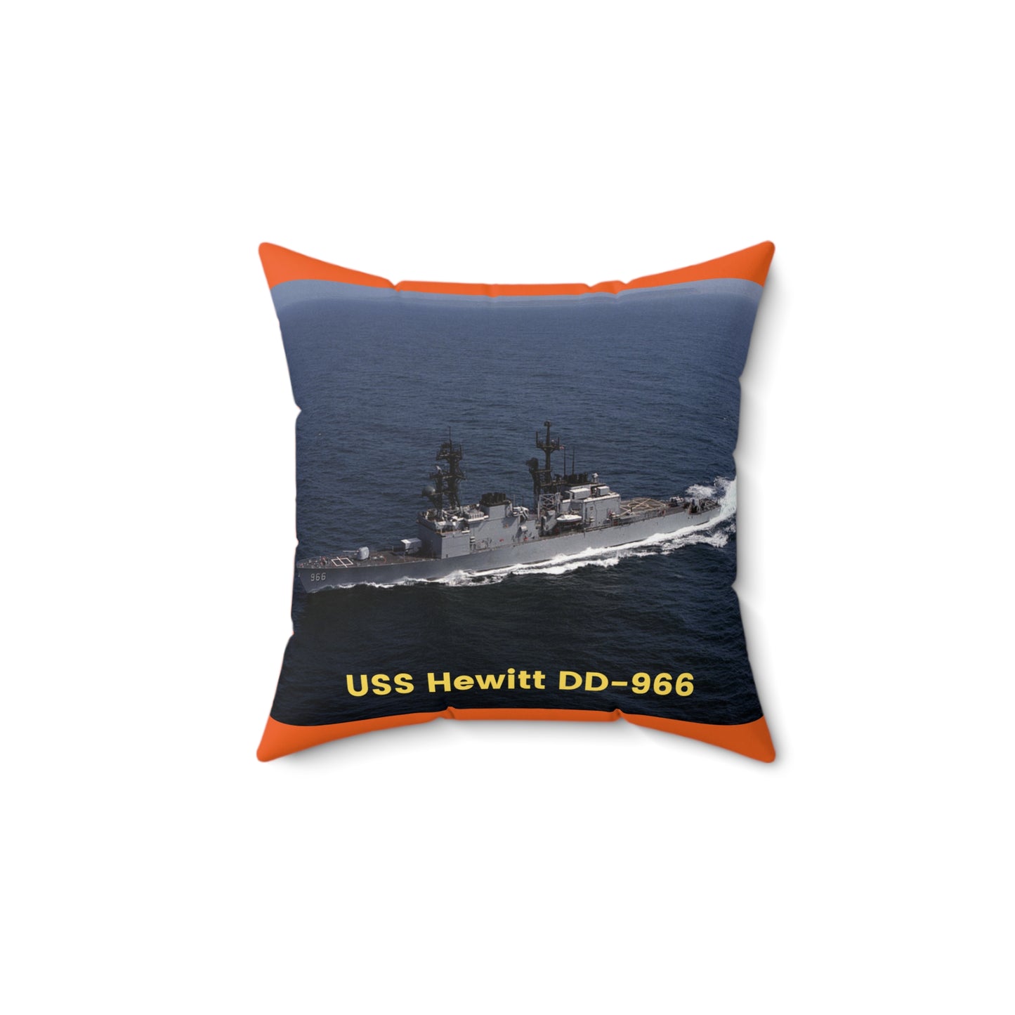 USS Hewitt DD-966 Navy POD Smileandlaughtees Spun Polyester Square Pillow