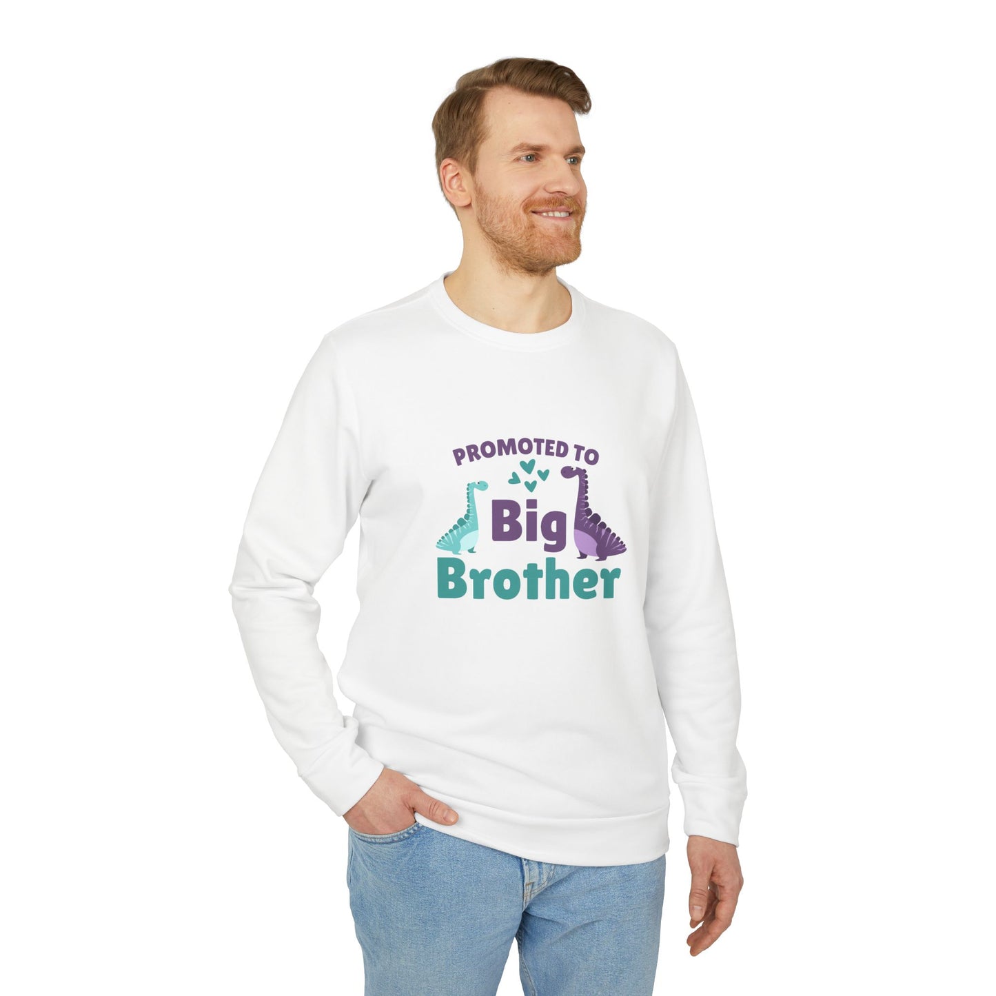 Promoted to Big Brother SmileandLaughTees adidas Unisex Fleece Crewneck Sweatshirt