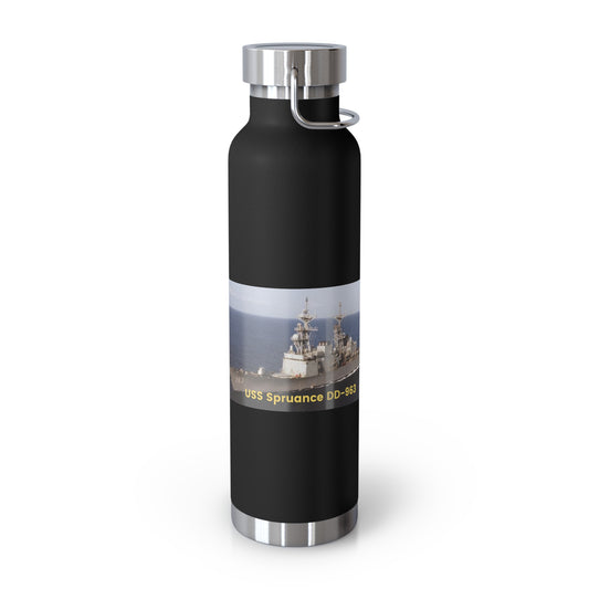 USS Spruance DD-963 Navy POD Smileandlaughtees Copper Vacuum Insulated Bottle, 22oz