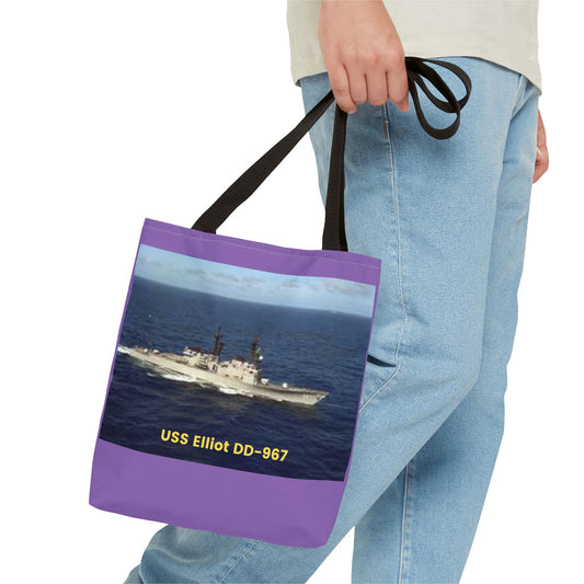 USS Elliot DD-967 Navy POD Smileandlaughtees Tote Bag (AOP)