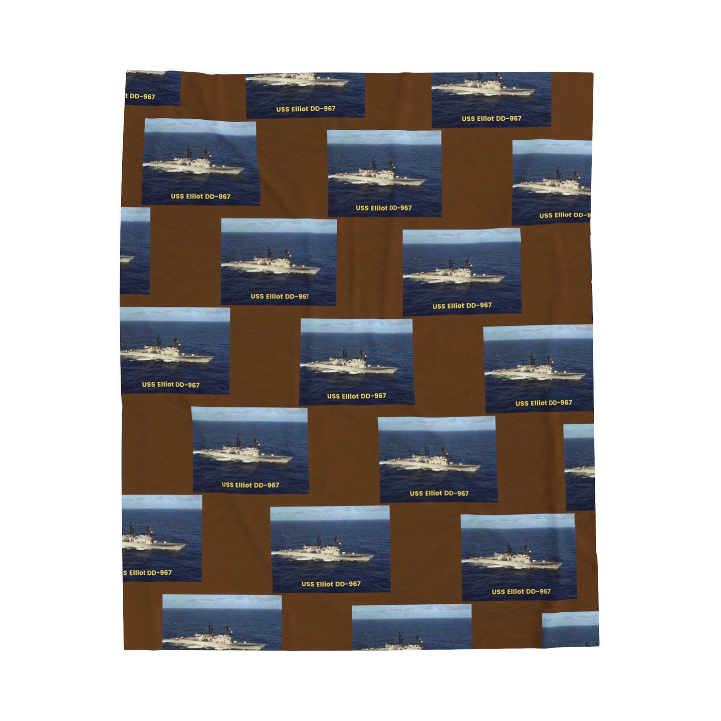 USS Elliot DD-967 Navy POD Smileandlaughtees Velveteen Plush Blanket